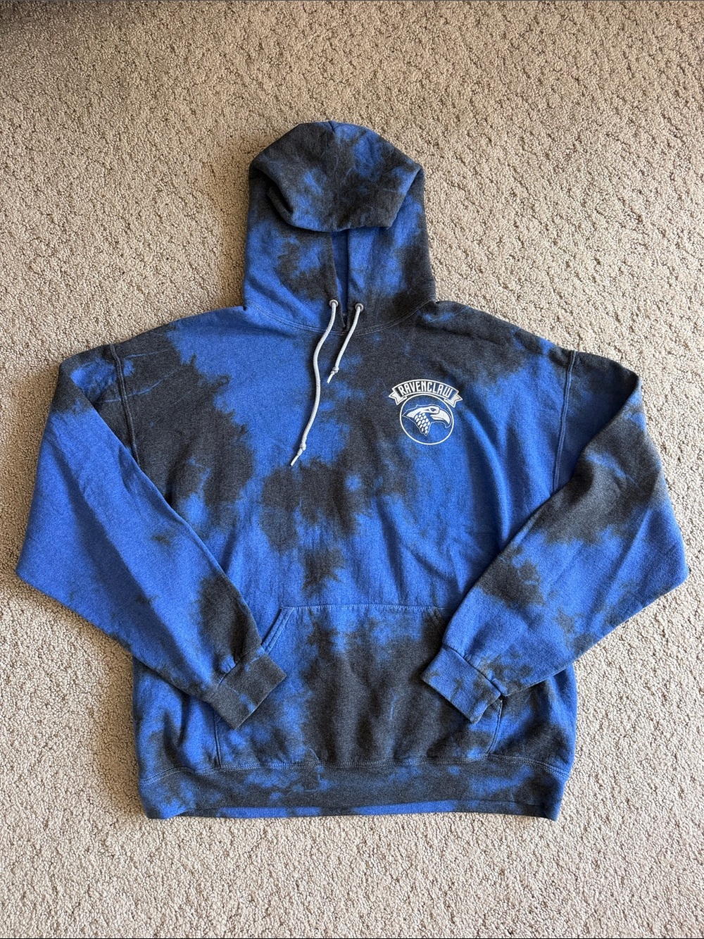 Wizarding World Harry Potter Ravenclaw Tie-Dye Pullover Fleece Hoodie Unisex  L